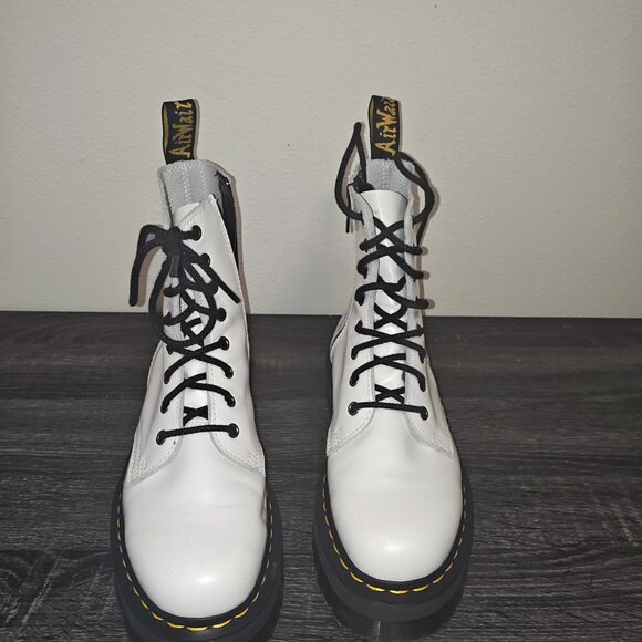 Dr Martens Jadon Platform Boots White LA004 Women's Size 10 - Picture 1 of 6